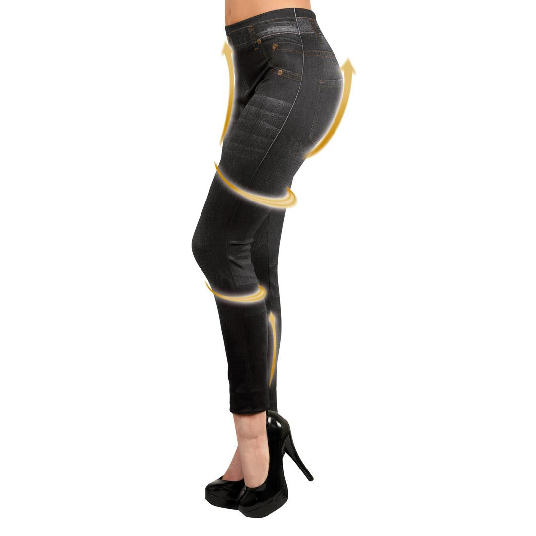 Set de 3 jeggins moldeadores con efecto jeans